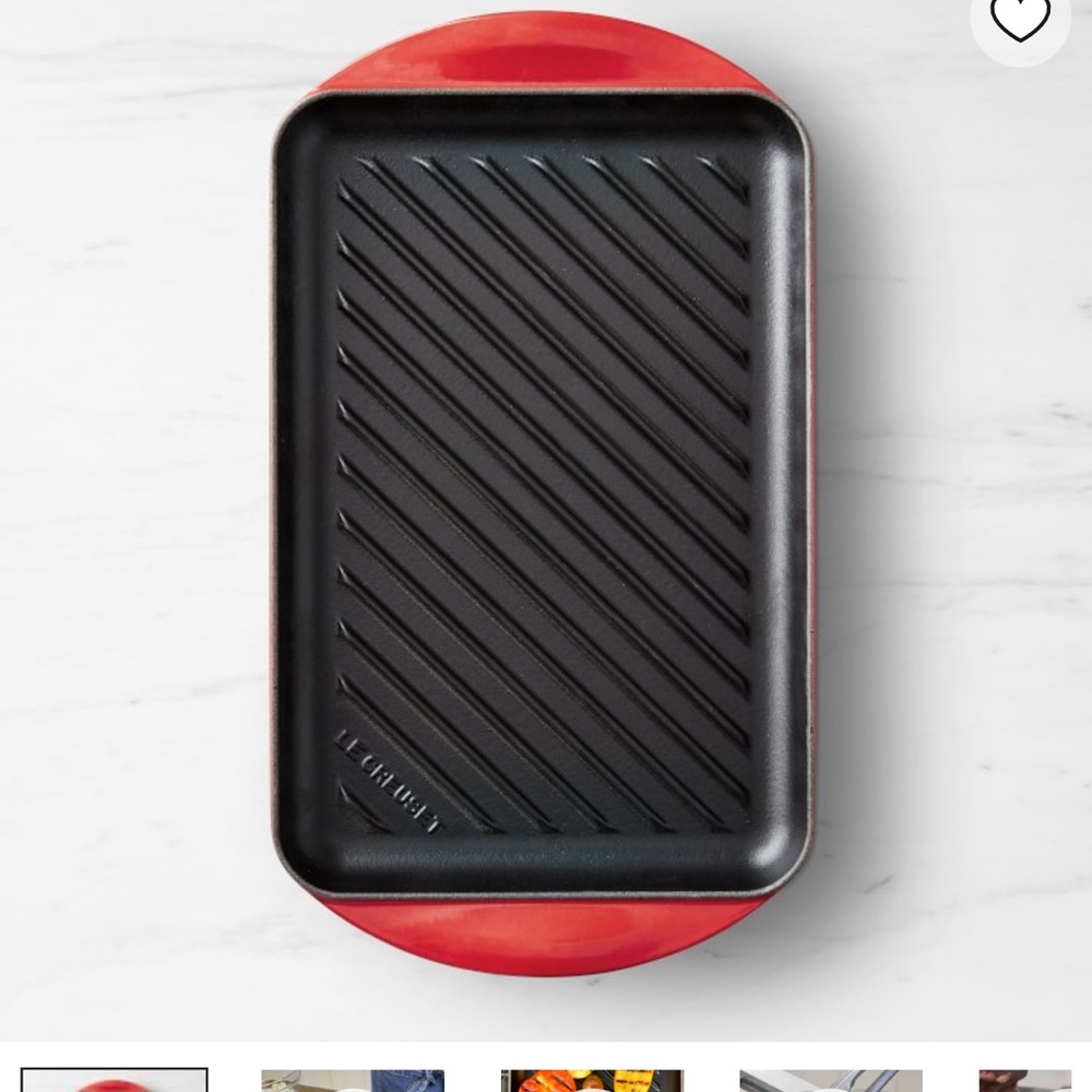 LECREUSET 32 in skinny grill red/orange